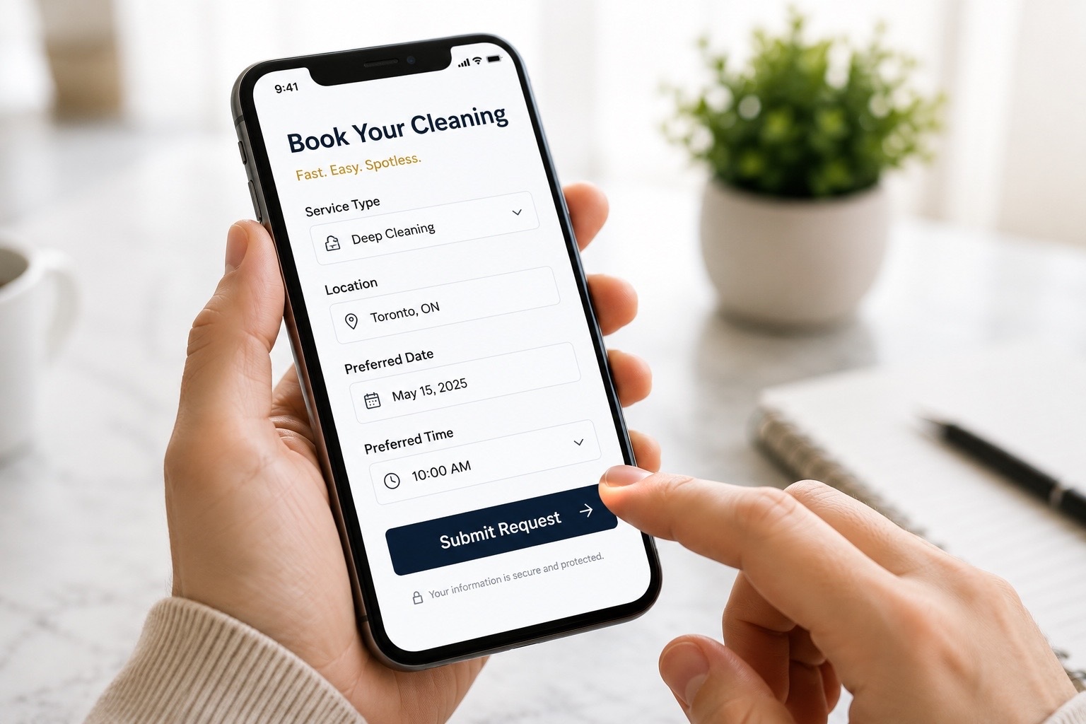  Submit Cleaning request